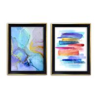 cuadro decorativo enmarcado sac7436502615610 multicolor 35x45 cm 2 piezas