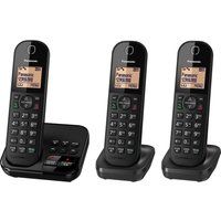 panasonic kx-tgc423eb cordless phone with answering machine - triple handsets