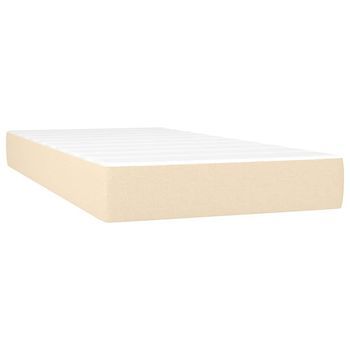 Colchón De Muelles Ensacados Para Niños Firmeza Media Tela Crema 80x160 Cm Vidaxl