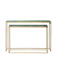 consola de ceramica verde  juego de 2 