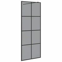 pared de ducha walk-in negro 80 x 195 cm vidrio templado vidaxl