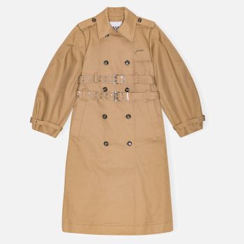 Ganni Cotton-Gabardine Trench Coat - EU 36/UK 8