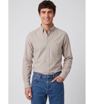 Gant para hombre. 3000200 Camisa Oxford clásica Regular Fit gris (XXL), Casual, Algodón, Clásico, Manga larga