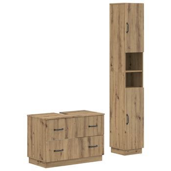 Juego De Gabinete De Baño De 2 Piezas Hoorn Roble Artisan Vidaxl