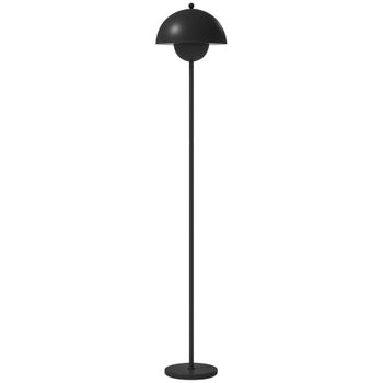 HOMCOM Lámpara de Pie para Salón Moderna con Pantalla de Cuenco Interruptor de Pie Casquillo E27 Sin Bombilla Ø30x155 cm Negro