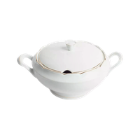 sopera de porcelana blanca 3 l sena 1 tapa de porcelana filo de oro