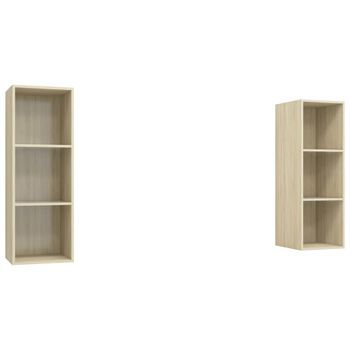 2 Uds Muebles Tv De Pared | Mueble De Salón | Armario Tv Madera Ingeniería Roble Sonoma