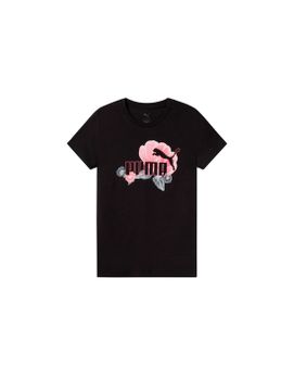 Camiseta Puma Essentials+ Floreal Big Log Mujer Negro
