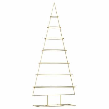Árbol De Navidad De Metal Con Soporte Dorado 209 Cm Vidaxl