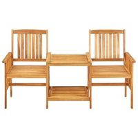 sillas de jardin  silla de exterior  sillon con mesita madera maciza acacia 159x61x92 cm