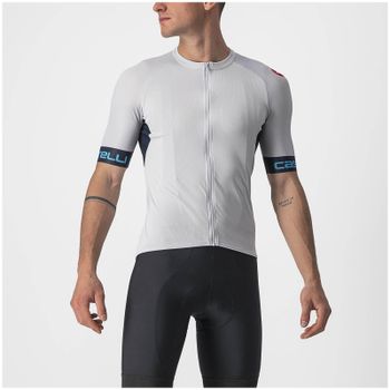 Castelli Entrata VI Jersey - M - Silver Grey/Saville Blue/Blu Sky