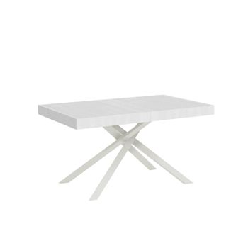 Mesa extensible 90x140/400 cm efecto madera, fresno blanco