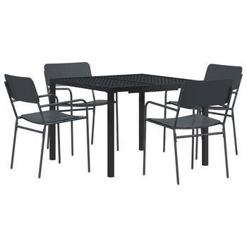 Juego De Muebles De Exterior 5 Uds. Gris Antracita Acero Vidaxl