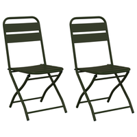 sillas de jardin plegables 2 uds verde oscuro 42x52x82 cm acero recubierto cfw979586
