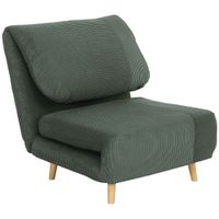 homcom 2 en 1 sillon cama para invitados reposacabezas ajustable diseno de cordon 82x89x83 cm verde   aosom espana