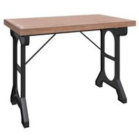 mesa de comedor  mesa de cena madera maciza de abeto y hierro 110x65x82 cm