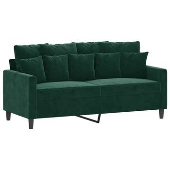 Sofá De 2 Plazas | Sofá De Salón | Sofá De Descanso De Terciopelo Verde Oscuro 140 Cm