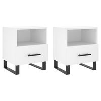 pack 2 uds mesitas de noche mesilla madera ingenieria blanco 40x35x475 cm
