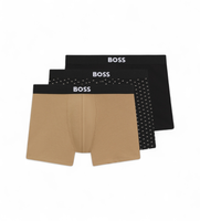 boss para hombre 50549856 set 3 boxers boss one beige y negro xl homewear algodon