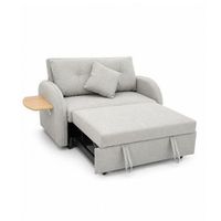 sofa cama thor de 2 plazas con respaldo con dos puntos de inclinacion en tela super soft en color gris 88x143x95-220 cm