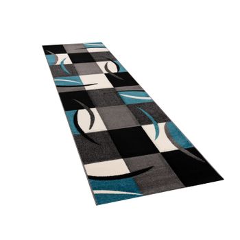 Alfombra moderna Diamora turquesa 80x300 cm