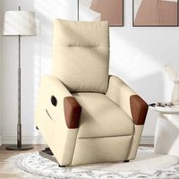 sillon electrico reclinable elevable de tela color crema cfw346153