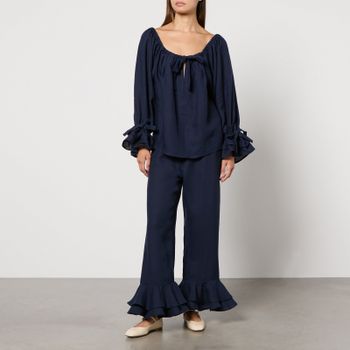 Sleeper Cha-Cha Ruffled Linen Lounge Set - XS