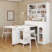 set de armario y mesa - mueble para cocina - mdf - blanco 120x45x180cm