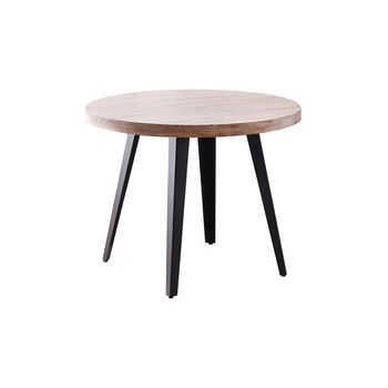 Mesa Fija Berg Madera Roble Con Patas Metálicas Modernas
