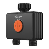 sonoff swv-zf2e hydro duo temporizador de riego zigbee de 2 zonas entrada de laton ip65 alimentacion type-c y 4 aa ajuste climatico con caudalimetro requiere hub zigbee home assistant