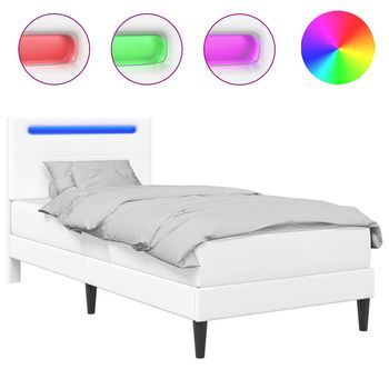 Estructura De Cama Blanco 90 X 200 Cm Cuero Sintético Vidaxl