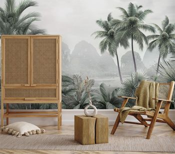 Papel pintado tropical de alta gama 200 g 250x450 cm 9 tiras