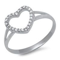 anillo de plata 925 corazon circonita
