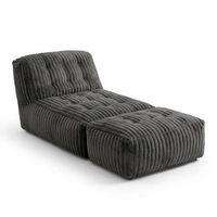 chaise longue cama franela urban meuble 160x80x66cm - antracita