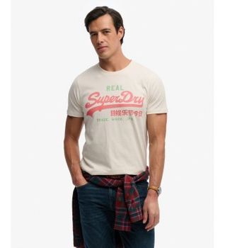 Superdry para hombre. M1012451A Camiseta Classic blanco (L), Casual, Algodón, Manga corta