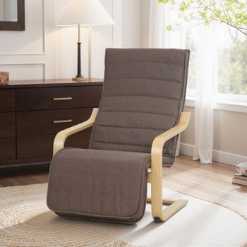 Sillón De Salón De Abedul Lino Sintético Homcom 66,5x94x100 Cm-marrón