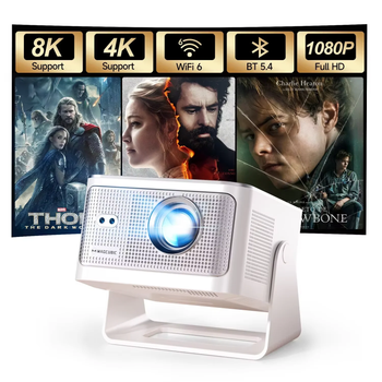 Proyector Magcubic Android 14 Allwinner H726 900 Ansi con Enfoque Automático, Resolución Nativa 1080P, 8K, Hy350Max, Wifi 6, Bluetooth 5.4, Portátil, para Cine en Exteriores