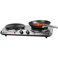 daewoo sda1732 double electric hot plate - silver silver