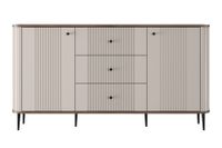 comoda de 2 puertas y 3 cajones con pie de metal 160x85 cm