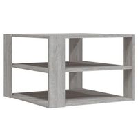 mesa de centro con estantes 595 x 595 x 40 cm madera de ingenieria gris dec040052