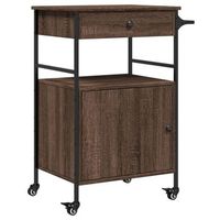 carrito de cocinarestanteria de cocina carrito de servir madera ingenieria marron roble 56x43x895 cm