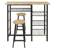 conjunto de mesa alta con 2 taburetes detroit