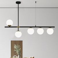 lampara colgante merasi negro-oro 5 luces