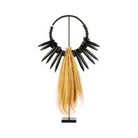 escultura decorativa fibra rayung y madera bazar bizar sobre soporte - negro