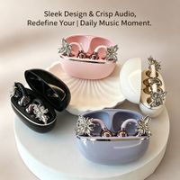 auriculares bluetooth universales con gancho abierto reduccion de ruido hd auriculares inalambricos para llamadas incluyen cristal adicional con forma de mariposa