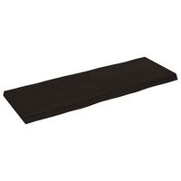 tablero mesa  tablero escritorio madera tratada borde vivo marron 140x50x2-6 cm
