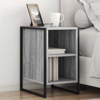mesitas de noche 2 uds - mueble para dormitorio - madera y acero - gris sonoma 395x30x50cm