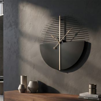 Reloj de pared de metal negro ø cm 60x4,5