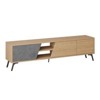 mueble tv - venprodin - fiona 180 roble - gris
