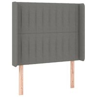 cabecero cama mueble de dormitorio con led de tela oscuro 93 x 16 x 118128 cm gris m020000840